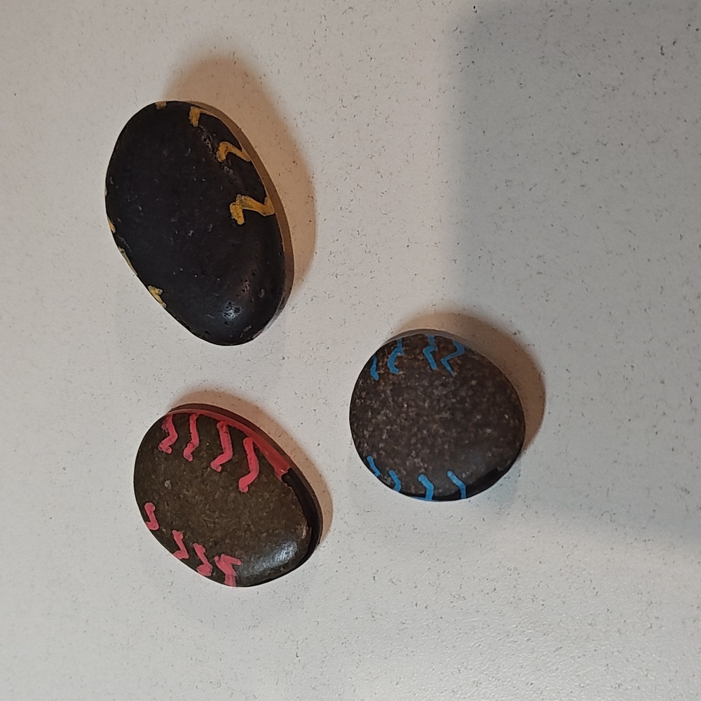 Handmade Painted Ladybug Family Garden Decor Rocks - Picture 2 of 2